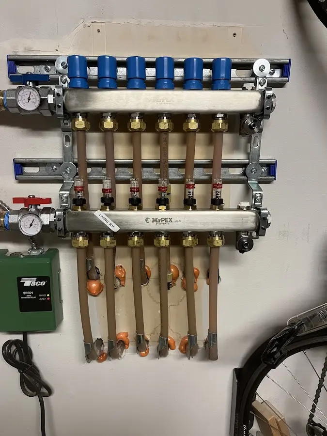 Plumber performing Gas Line Installation at a residential property in Catasauqua